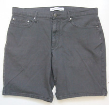 Large Amazon Essentials Gray Cotton Mens Dress Shorts Flat Front 34" X 8.5" BB19