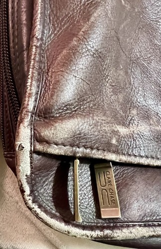Claire Chase Executive Jumbo Laptop Briefcase Dark Leather - Picture 12 of 14