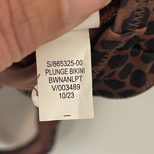 Old Navy Womens V-Neck Longline Plunge Bikini Animal Print Swim Top Size XL - Picture 5 of 7