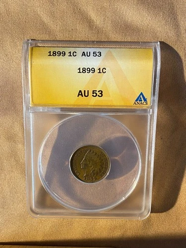 1899 Indian Head Cent BN AU 53