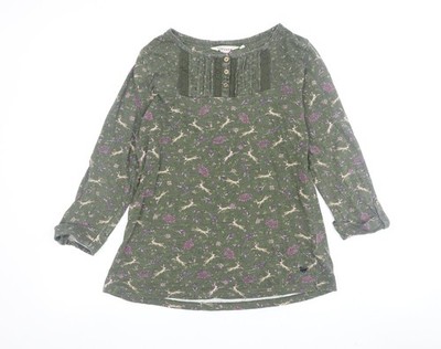 Damenbluse Edinburgh Wollmühle grün 100 % Baumwolle UK Größe S