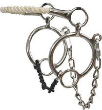 Showman Rope Nose Hackamore w/ Dogbone Snaffle Bit