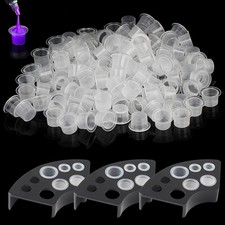 Tattoo Ink Caps with 3Pcs Tattoo Ink Cup Holders - Ink Caps Kit Include 1000p...