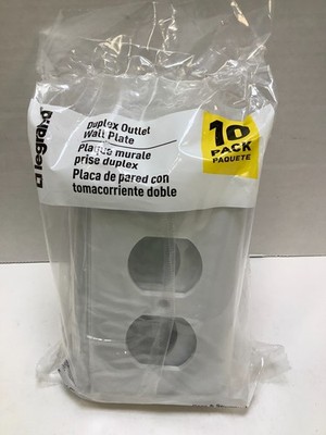 Pass & Seymour Legrand SP8WCP10 White Nylon Wall Plates, 10pk, Lot of 10, 100ct