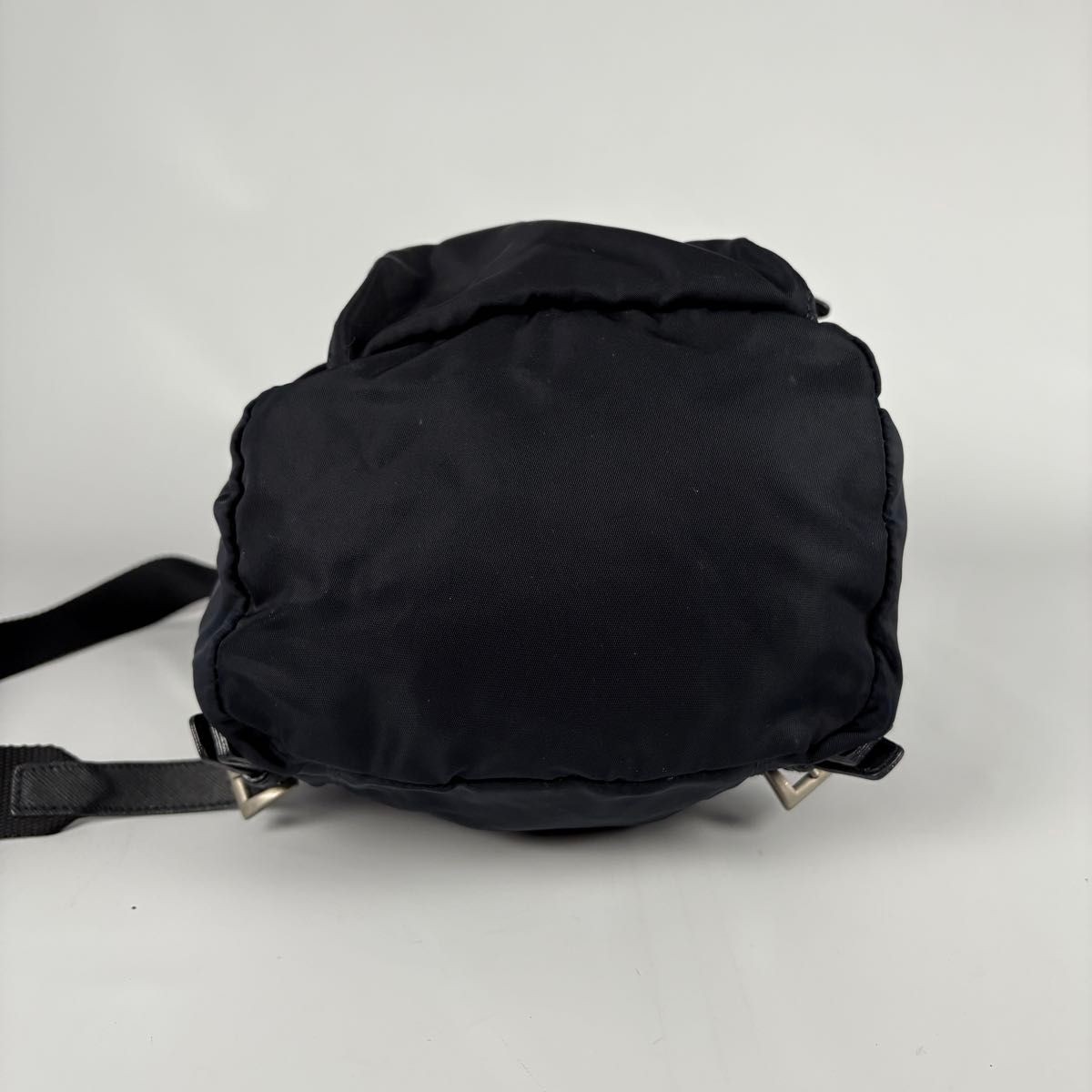 PRADA backpack tessuto nylon triangular logo navy… - image 9