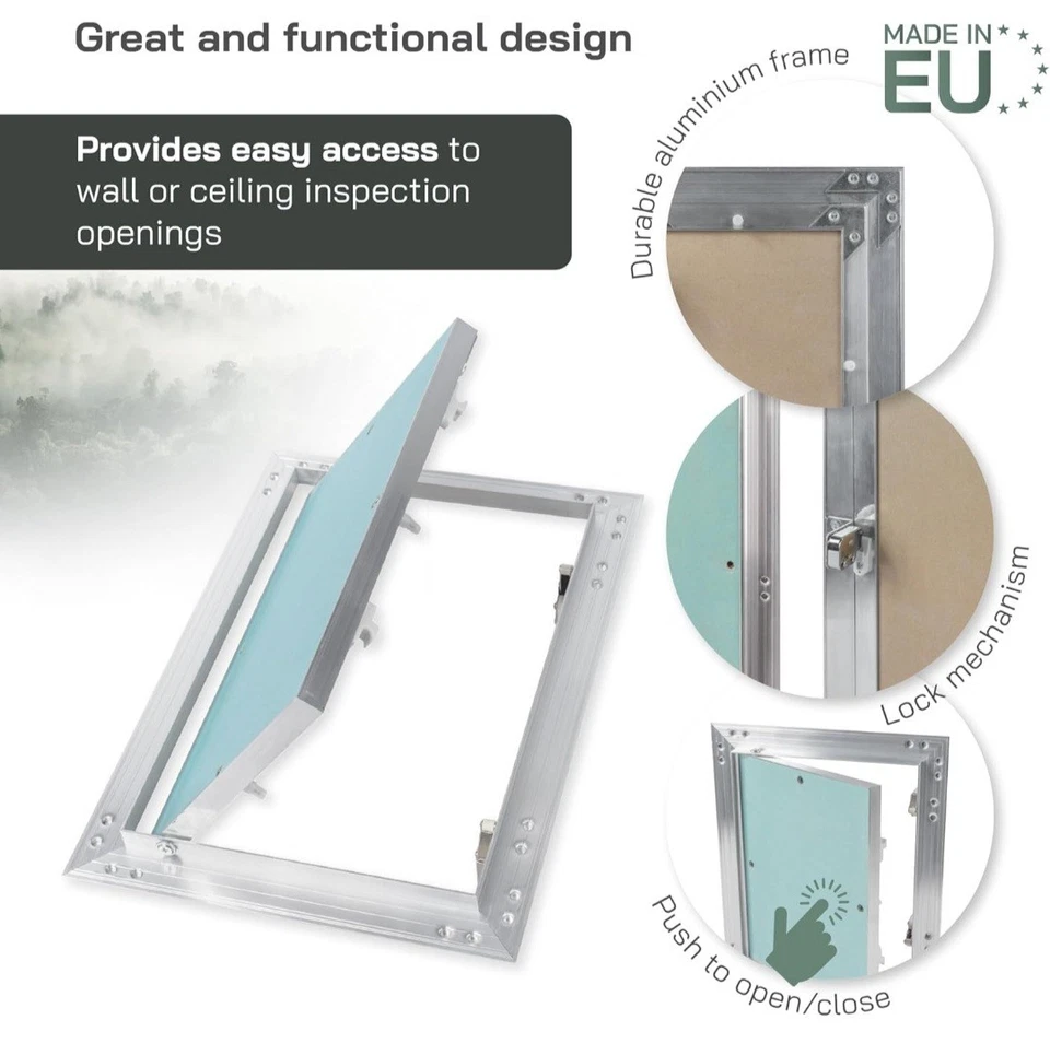 Painel de acesso de drywall de alumínio 8" x 12" polegadas Vent Systems – metal embutido... - Imagem 3 de 4
