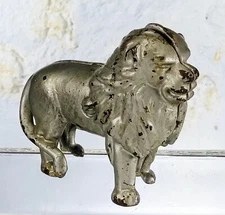 Antique A.C. Williams Cast Iron Lion Coin Bank W/Silver Paint As Is