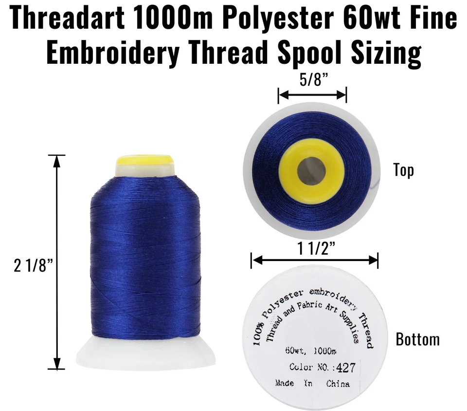 Threadart 60 Weight Micro Embroidery Thread | Fine Line Lettering & Bobbin  - Image 3 of 4