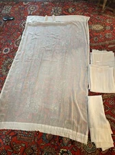 set Of three Bed Bath & Beyond beige sheer curtains 53”X 86”