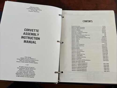 1967 Chevrolet Corvette Assembly Manual Book Rebuild Instructions Illust. - Picture 2 of 6