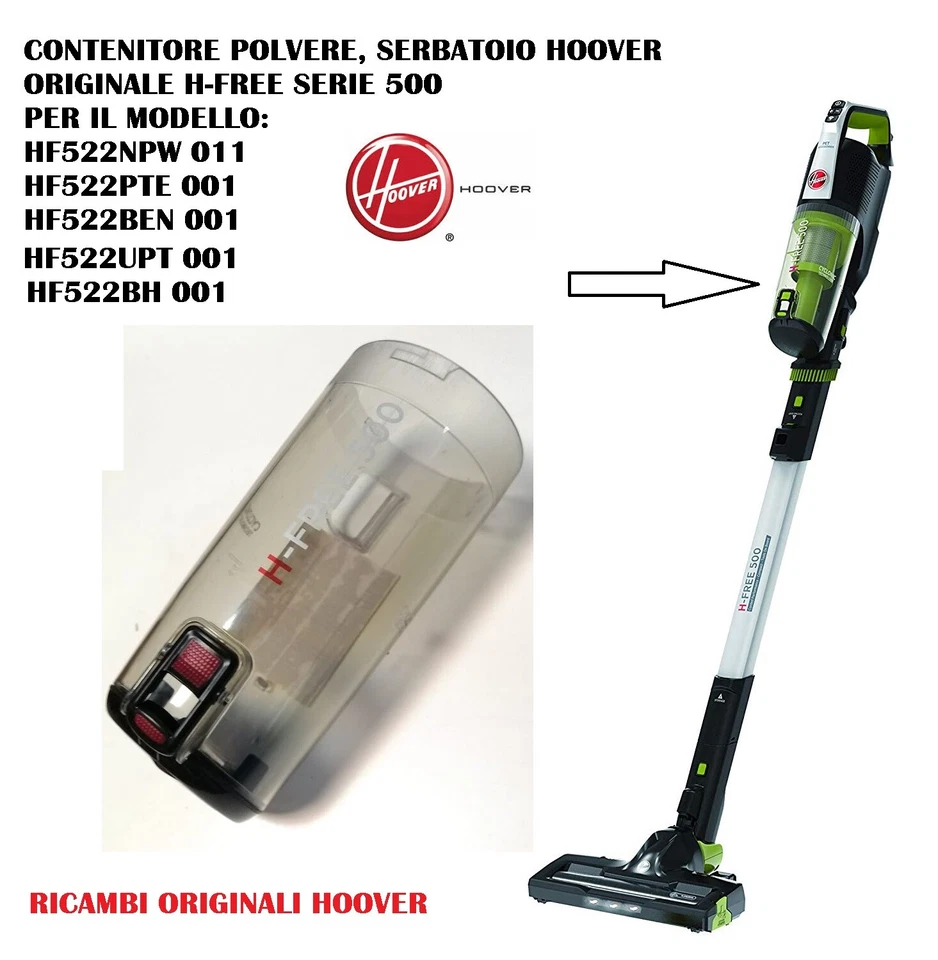 CONTENITORE POLVERE SERBATOIO ASPIRAPOLVERE H-FREE 500 HOOVER HF522NPW 011