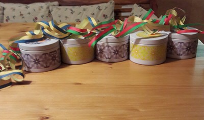 flower power Hippie Party 5 x bolsius Duftkerzen Kerzen retro 70er style