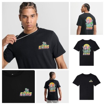 Converse 2XL Men's T-Shirt  Black  Retro Cons Bones Skeleton Sunrise Cotton  New