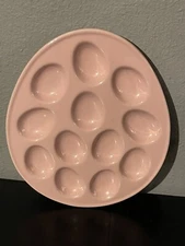 Pink Ceramic Deviled Egg Dish (Little darker pink in person)
