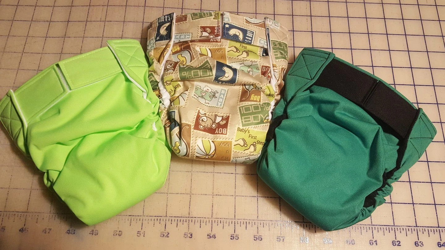 Bum-ware AIO cloth baby diapers with hook and loop closure size medium /set of 3