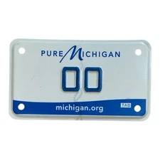 PURE  VANITY MOTORCYCLE CYCLE LICENSE PLATE " 00 " VERY LOW NUMBER  2 DIGIT