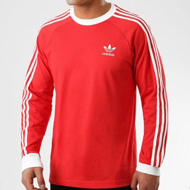 adidas red trefoil shirt