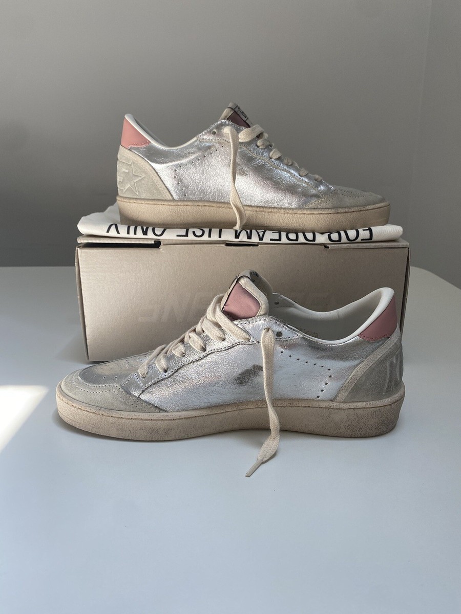 スニーカー BALLSTAR SNEAKERS Golden Goose Ball Star Sneaker Silver Leather/Rose Pink/Ice