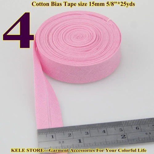 Cinta de encuadernación sesgada de algodón 15 mm 5/8", 25 yd hágalo usted mismo material de tela cinta hecha a mano - Imagen 4 de 11