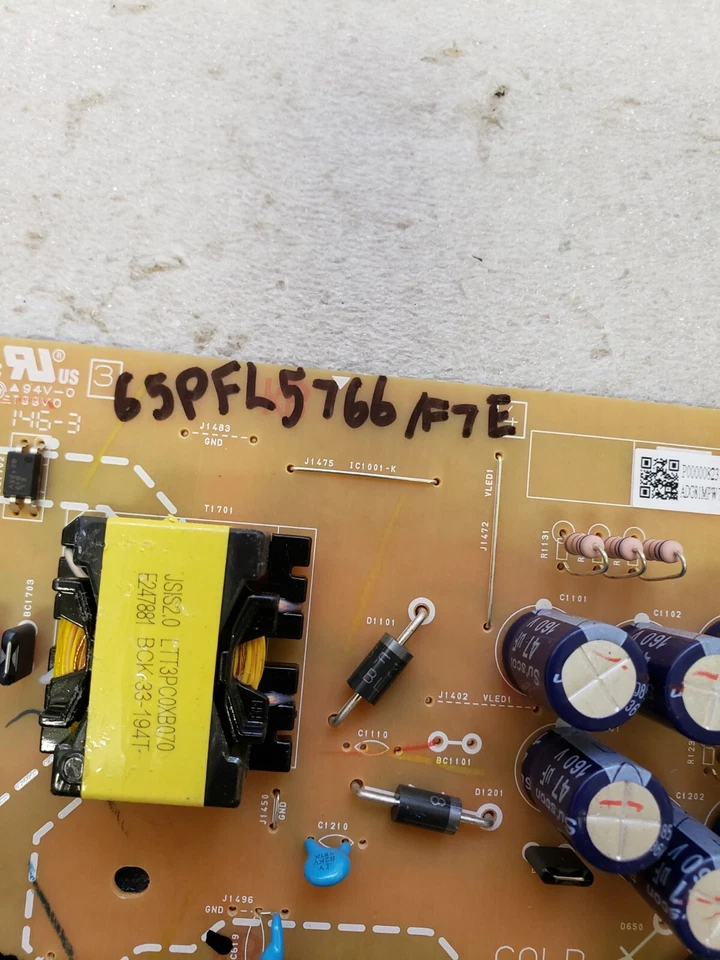 Placa de fuente de alimentación Philips 65" ADG81MPWT (BAD780F01022) para 65PFL5766/F7 XAH, XAL Foto 2 de 4