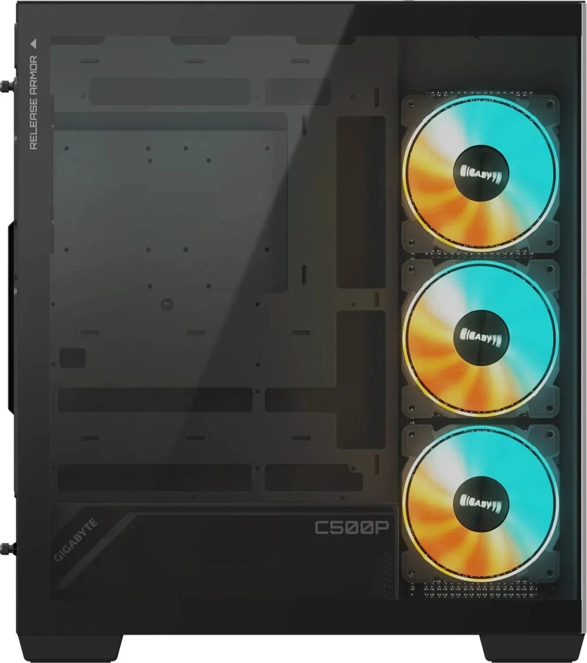 Gigabyte AORUS C500 Panoramic Stealth Midi Tower Gaming Gehäuse mit Glasseite... - Bild 3 von 4