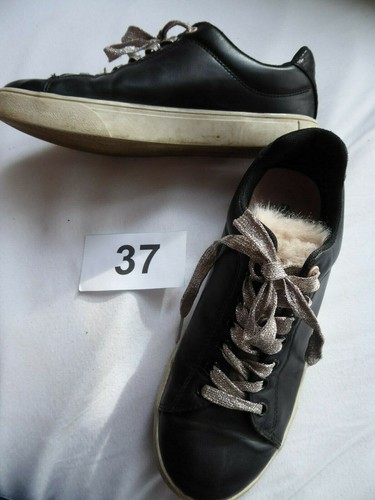 Zapatillas - Divided H&M - Pestaña de piel / Cordones rosa brillante 37 - Imagen 6 de 8