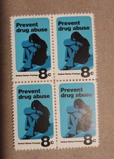 US 1438,  8 Cent  Prevent Drug Abuse  Block of 4 MNH OG 1971