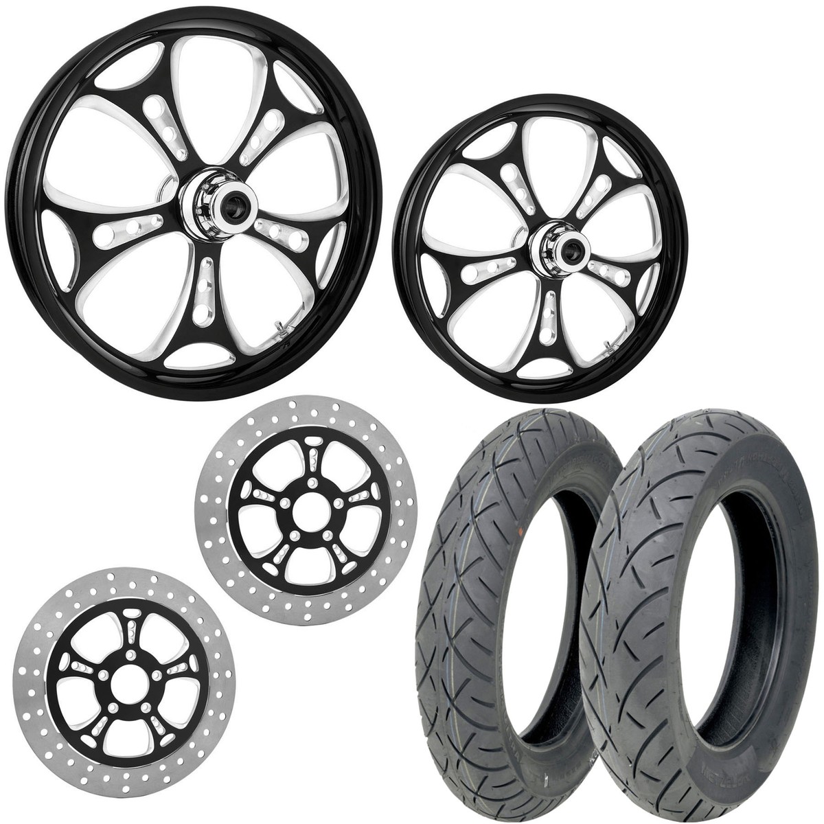 RC Holeshot Eclipse 21/18 Front Rear Wheel Package Set Tires