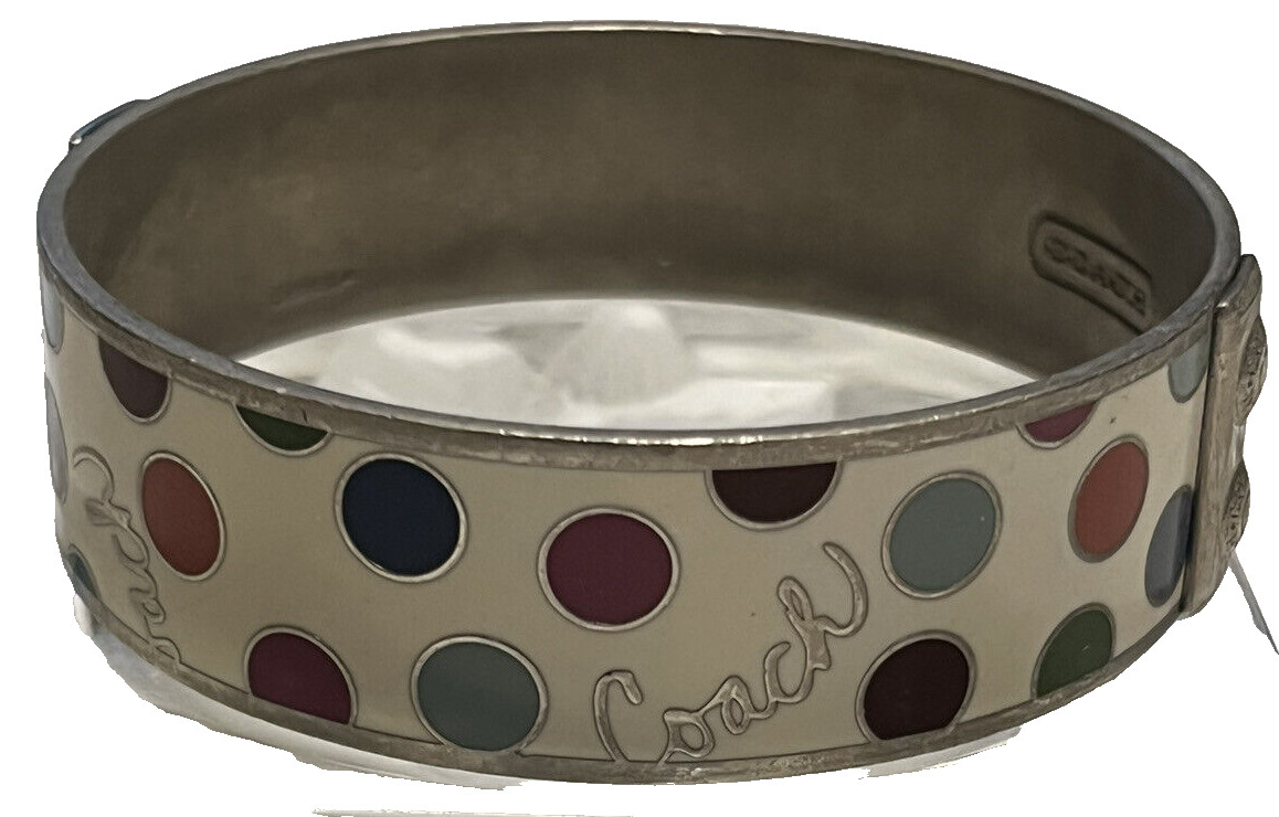 Coach Bangle Bracelet Stackable Enamel POLKA DOT … - image 4