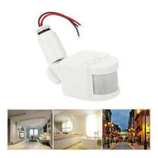 US PIR Motion Sensor Detector Infrared Home 180° Light Control Switch 110V IP44