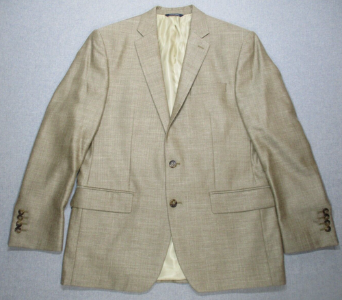 Ralph Lauren Suit Jacket 40R Beige Wool Silk Luxury Premium Sport Coat Blazer
