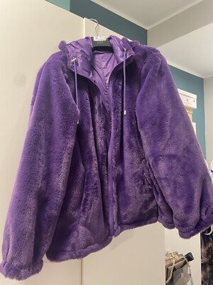 CONBIPEL JACKE LILA GR 48 Kapuze Öko Fell DOUBLE-FACE