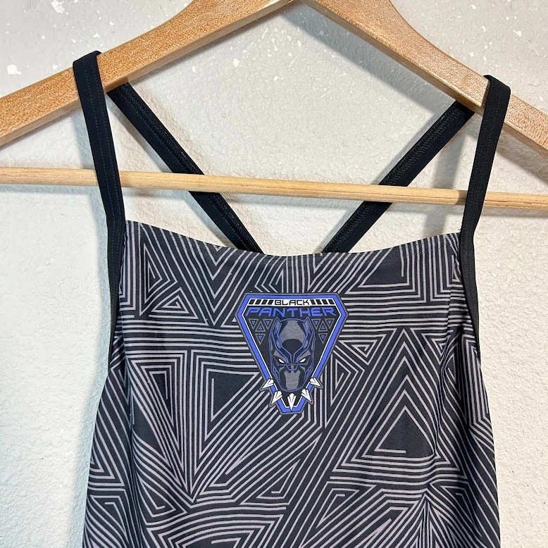 Adidas Niñas Traje de Baño Una Pieza Talla XL 14/15 Marvel Negro Pantera Natación Foto 4 de 4