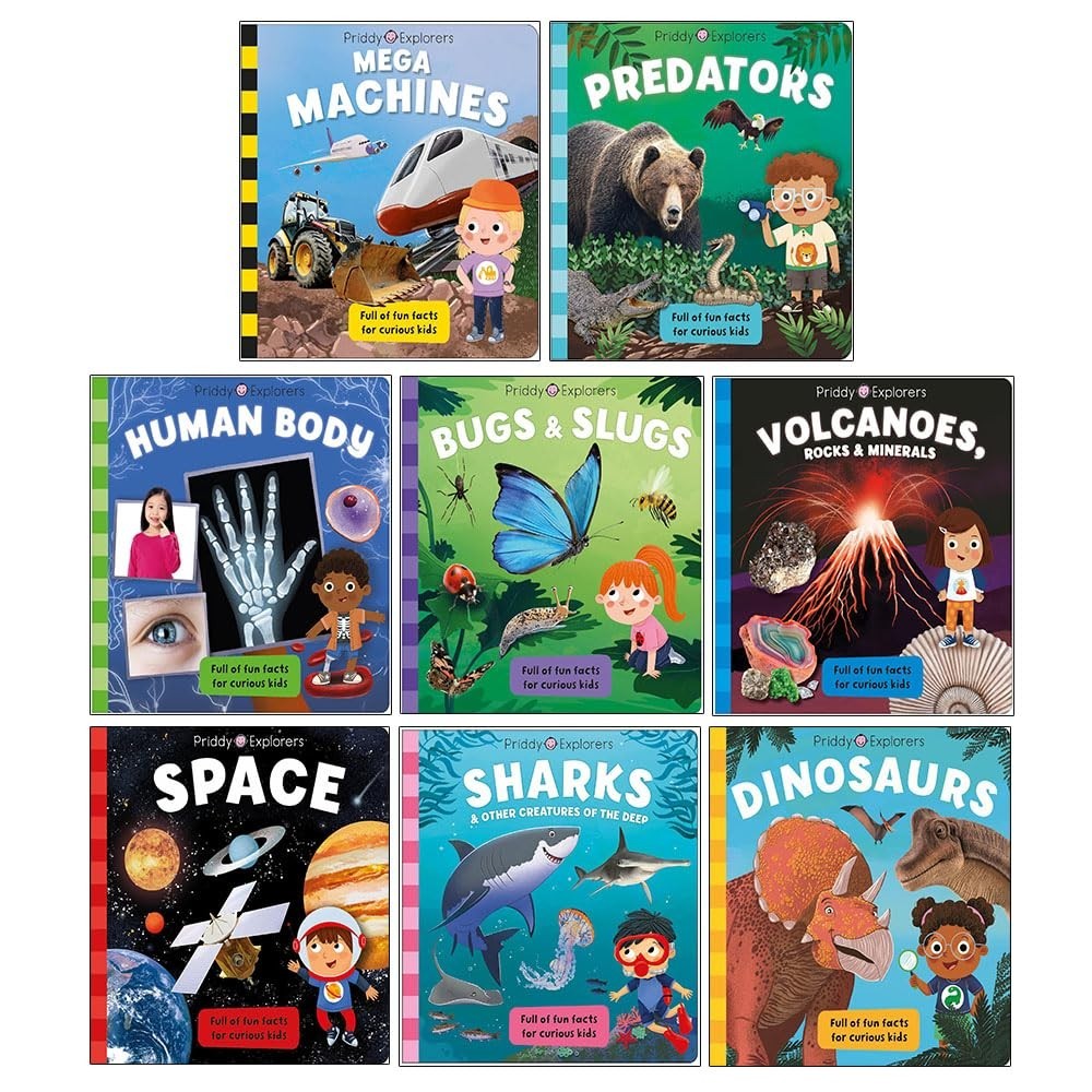Roger Priddy & Priddy Books Unisex Priddy Explorers Series 8 Books Collection Set By Priddy Books, Roger Priddy (Space, Sharks, Dinosaurs, Human Body, Bugs And Slugs, Volcanoes Rocks An - Image 4