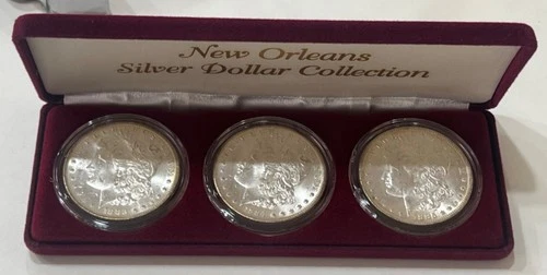 New Orleans Uncirculated Silver Morgan Collection 3 coins-Littleton Coin 1223-09