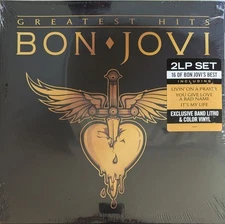 Greatest Hits by Bon Jovi (2LP Record, 2024), New, Gold Smoke, Lithograph 180g