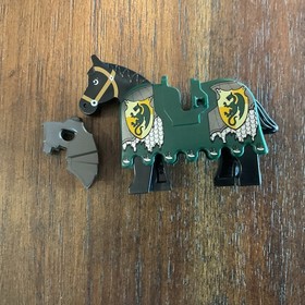 Lego Kingdoms Knights Green Dragon Barding Ruffled - Armored Horse 7187