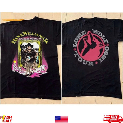 Hank Williams Jr. Lone Wolf Tour 1990 Short-Sleeve T-Shirt