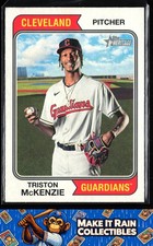 Triston McKenzie 2023 Topps Heritage #299 Cleveland Guardians Baseball