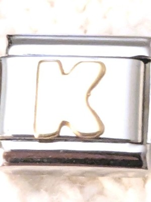 Authentic Nomination Italian Charm 9mm Gold Letter K Classic D299