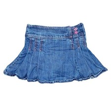Vintage Y2K 00s Girls Denim Star Button Skirt Skort Sz 8