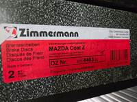 2X Bremsscheibe Coat Z Zimmermann 370.4403.20 FüR CX Mazda KE GH KF GJ GL Van