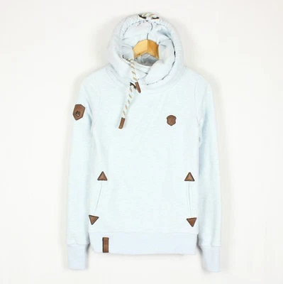 Pull femme NAKETANO taille S à capuche bleu coton mélangé - Photo 1/4
