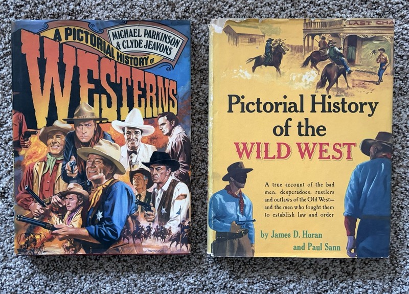 2 Books Western Pictorial History Of Wild West And Western Movies