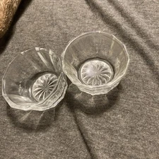 Set Of 2 Vintage Salt Dips/ Cellars Starburst Pattern