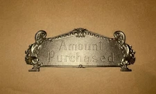 National Brass Cash Register Cast Nickel 313 Reproduction Top Sign, & Repro Keys