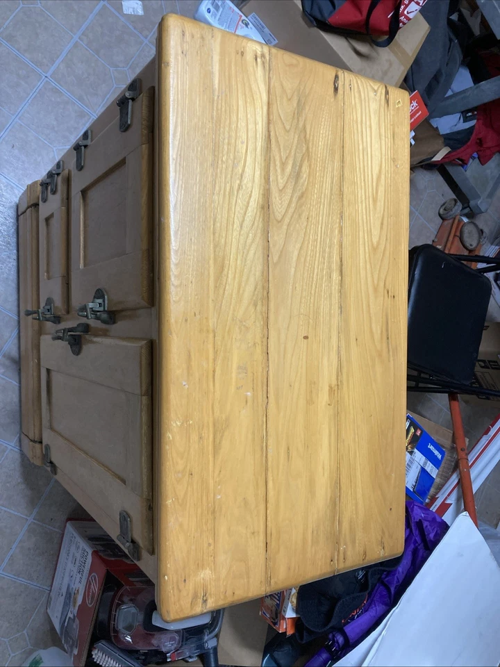 Antigua caja de hielo para refrigerador de los años 20 Foto 4 de 4