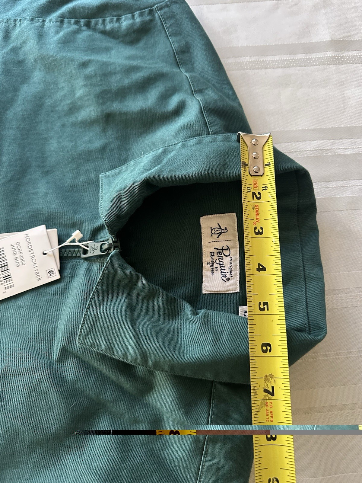 NWT Men's Small ORIGINAL PENGUIN Cotton Twill Jacket June Bug Green Golf Work image 6