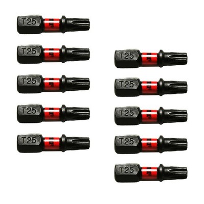 TMAX 50 pc T25 Torx Impact Torsion Driver Bits 1 Inch with 1/4 Inch Hex Shank