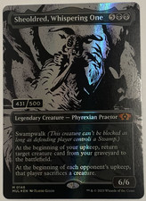 Sheoldred, Whispering One (Serial Numbered) - March of the Machine: Multiverse L